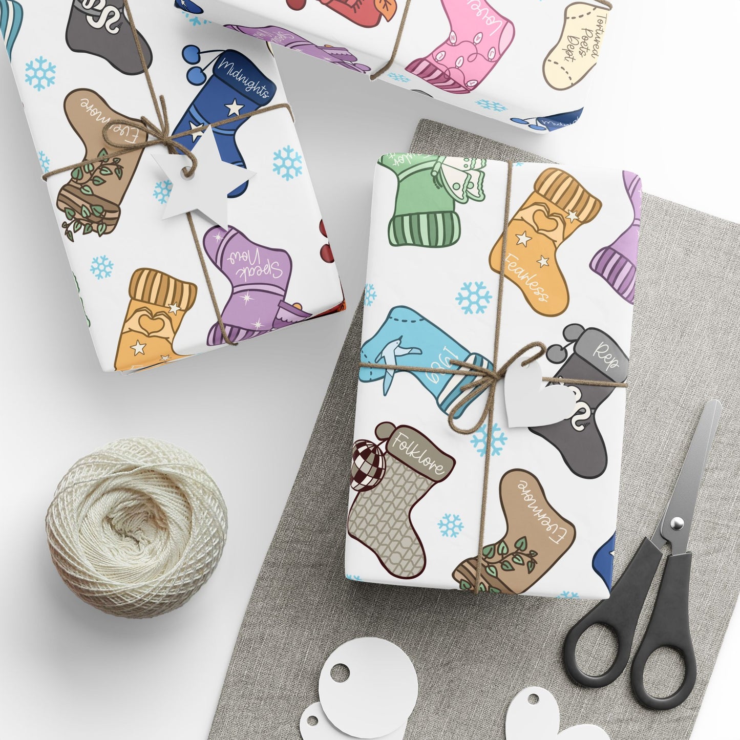 Eras Stockings Christmas Wrapping Paper