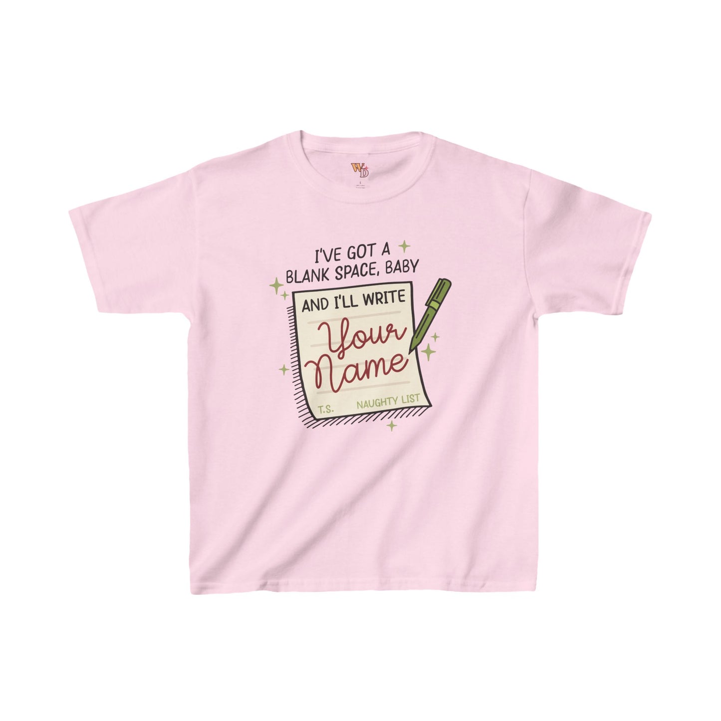 Kids Blank Space (On The Naughty List) Tee