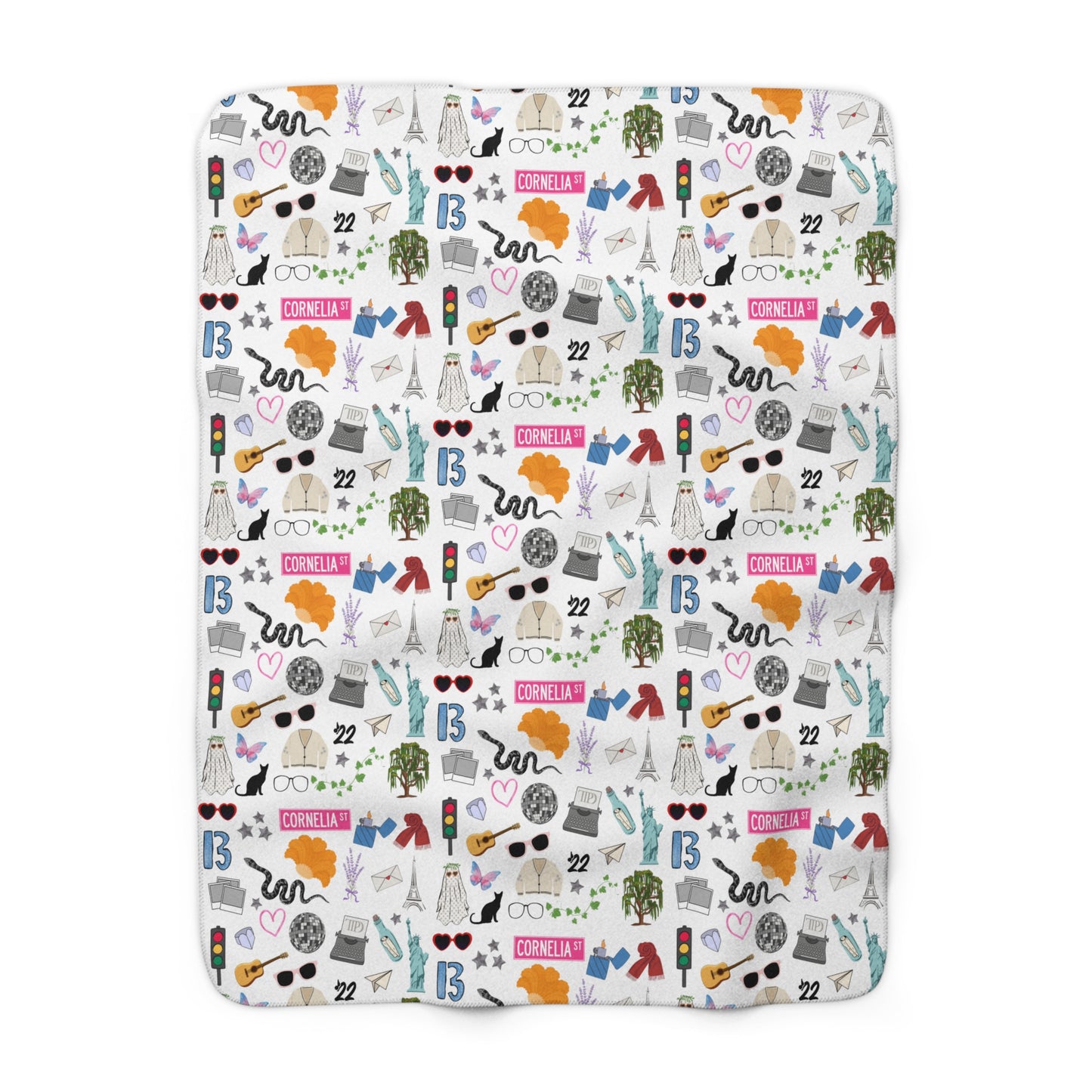 Iconic Eras Sherpa Fleece Blanket - Dazzling White