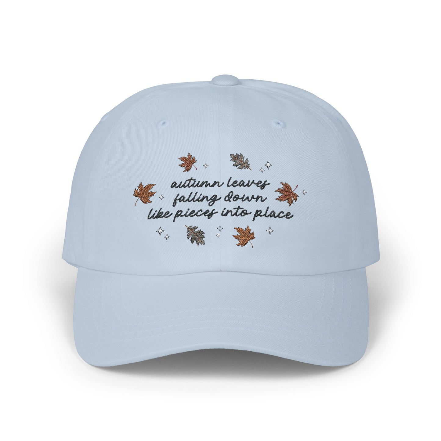 Autumn Leaves Falling Down Embroidered Dad Hat