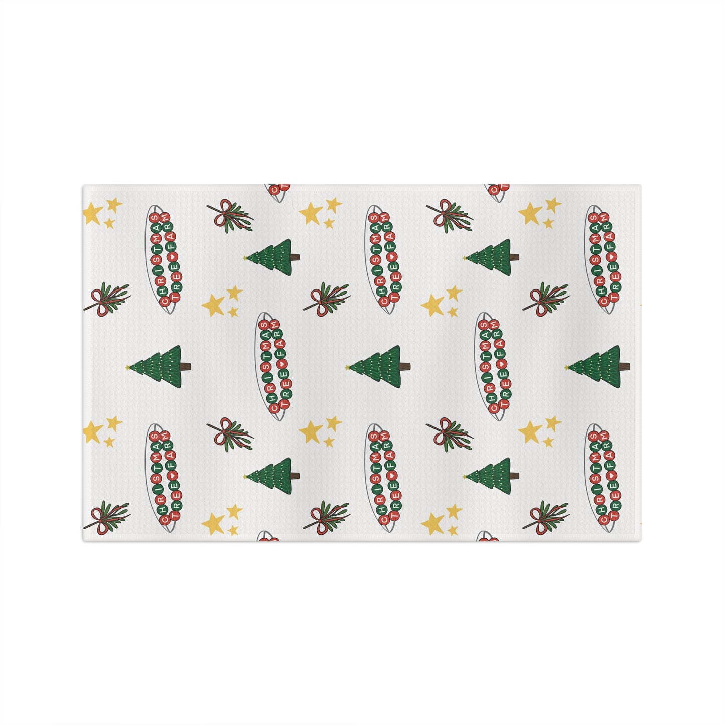 Christmas Tree Farm Friendship Bracelet Tea Towel