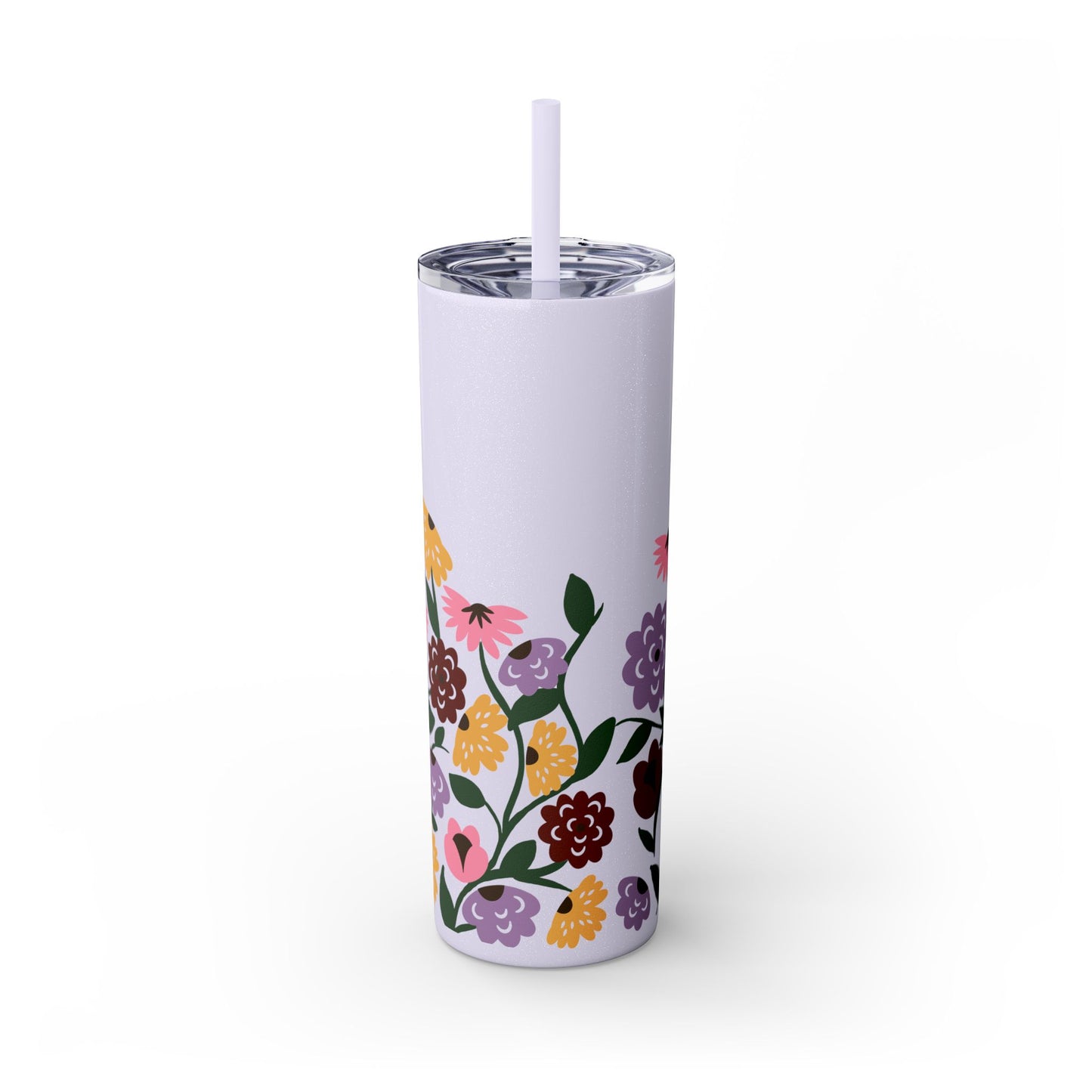 Acoustic Set Flowers Tumbler with Straw, 20oz