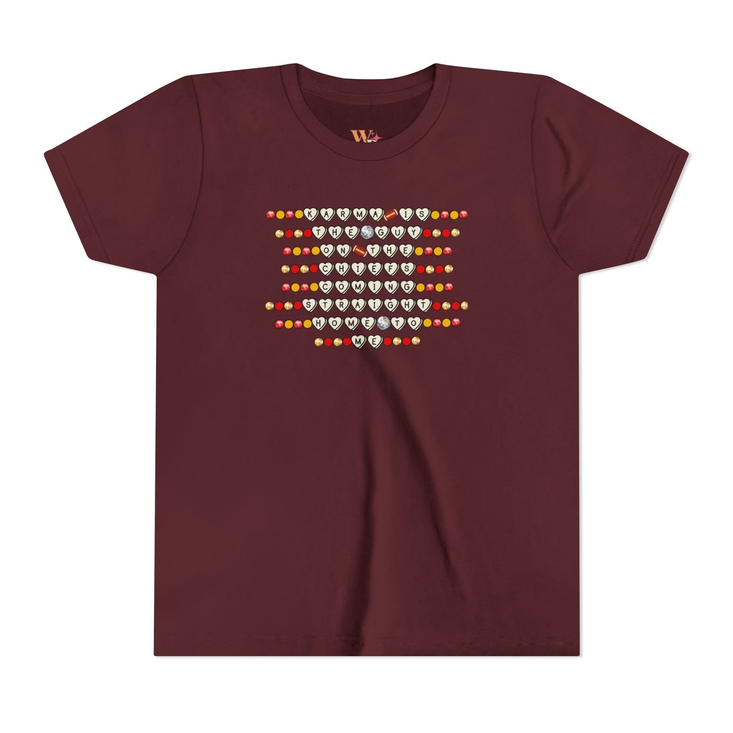 Karma Is The Guy On The Chiefs Friendship Bracelet Youth Short Sleeve Tee