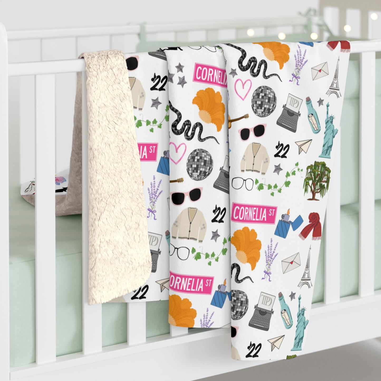 Iconic Eras Sherpa Fleece Blanket - Dazzling White
