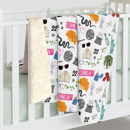 Iconic Eras Sherpa Fleece Blanket - Dazzling White