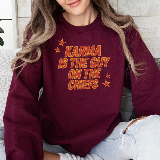 Guy on The Chiefs Crewneck Sweatshirt
